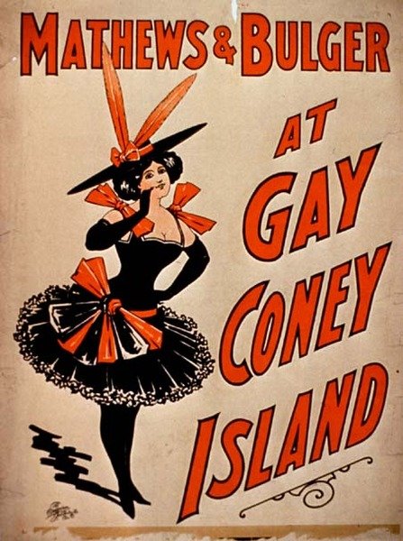 Mathews i Bulger na Gay Coney Island (kolor lito) autorstwa American School