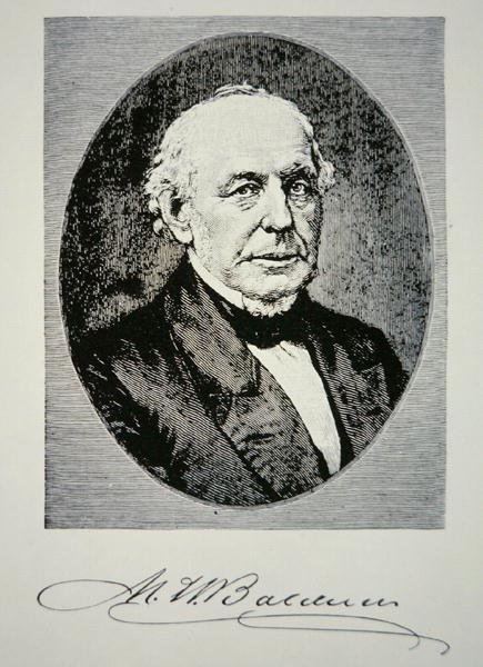 Matthias William Baldwin (1795-1866) założyciel Baldwin Locomotive Works w 1831 roku (lito) autorstwa American School