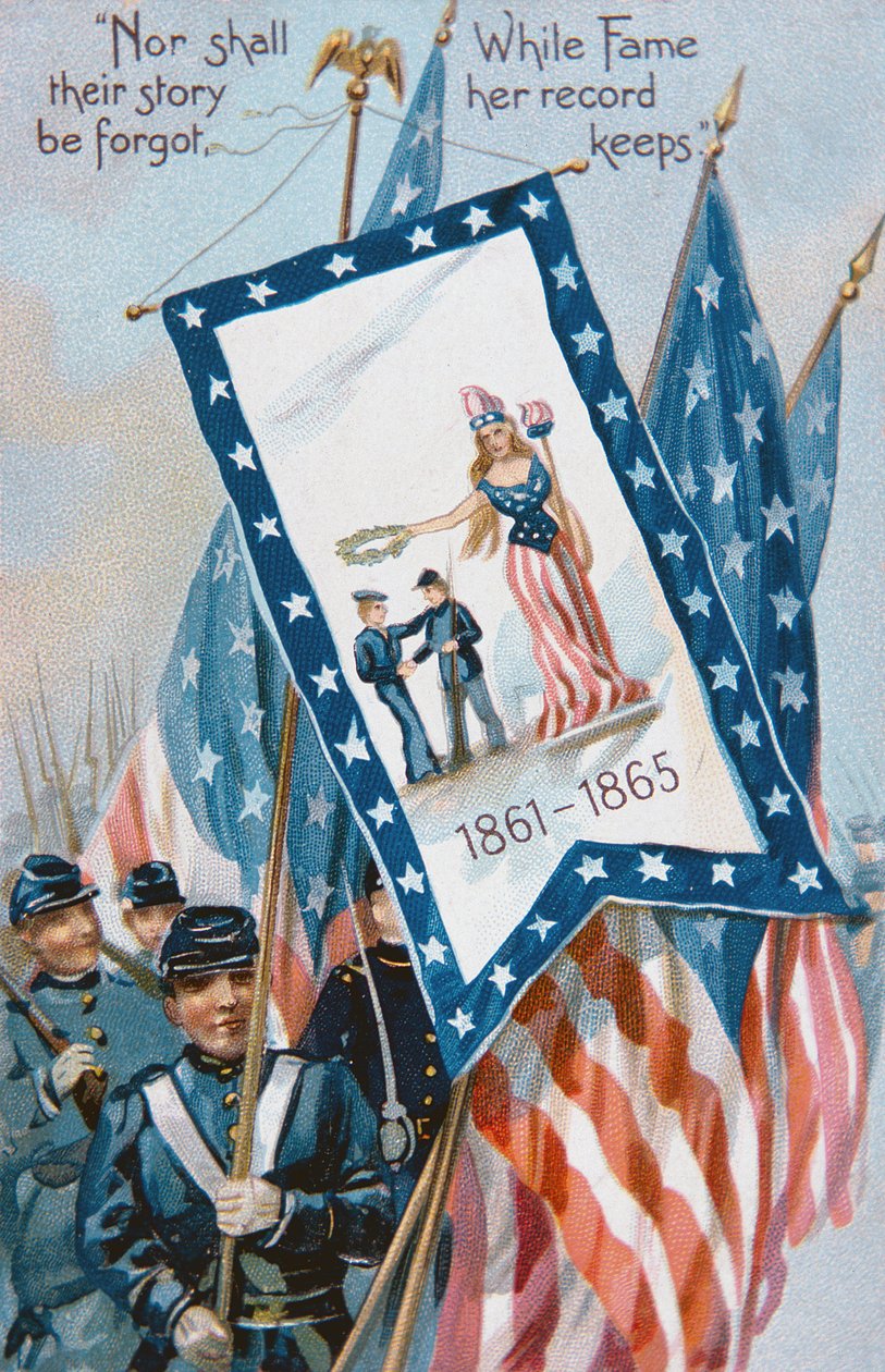 Pocztówka z okazji Dnia Pamięci (Memorial Day), ok. 1900 (kolor lito) autorstwa American School