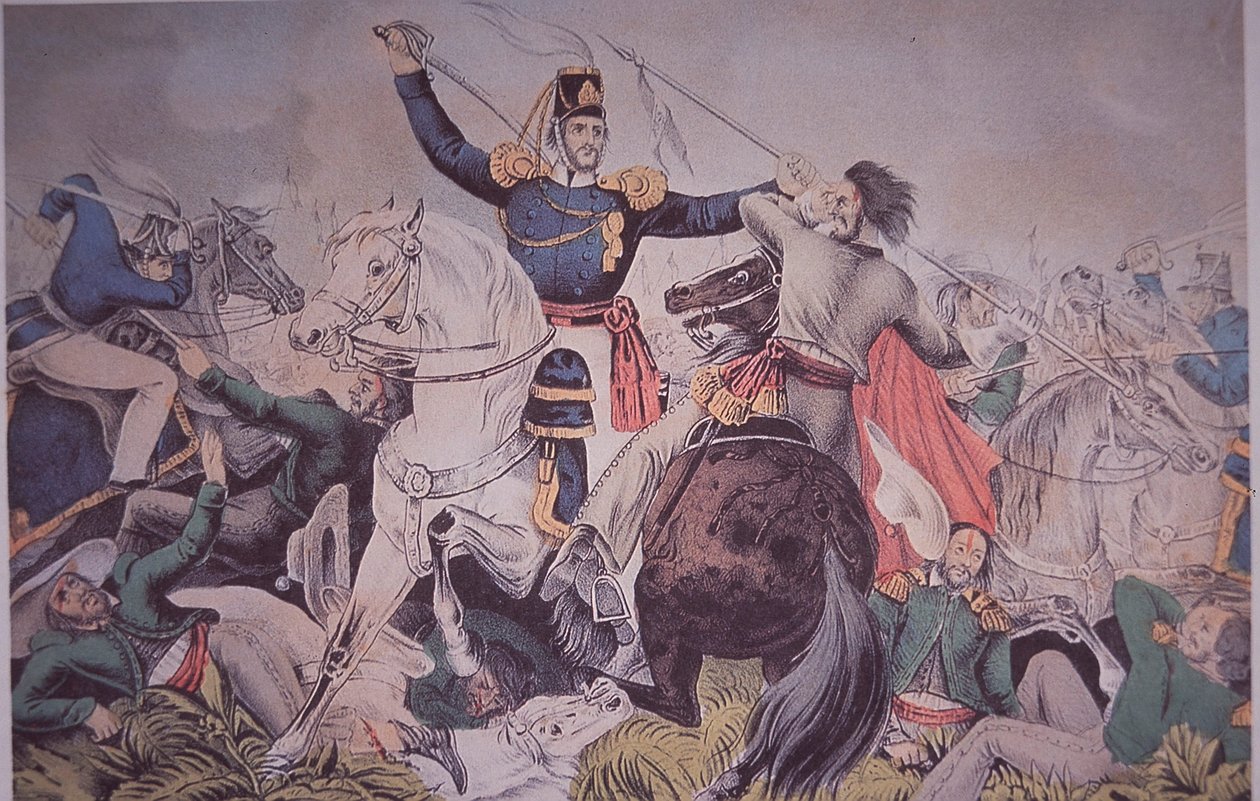 Wojna meksykańsko-amerykańska (1846-48), pułkownik Harney walczy pod Madelin niedaleko Veracruz autorstwa American School