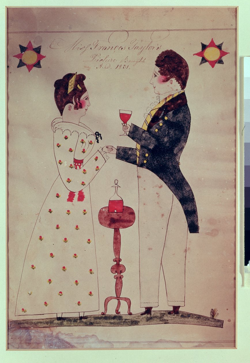 Miss Francis Taylor i narzeczony, 1831 (wc na papierze) autorstwa American School