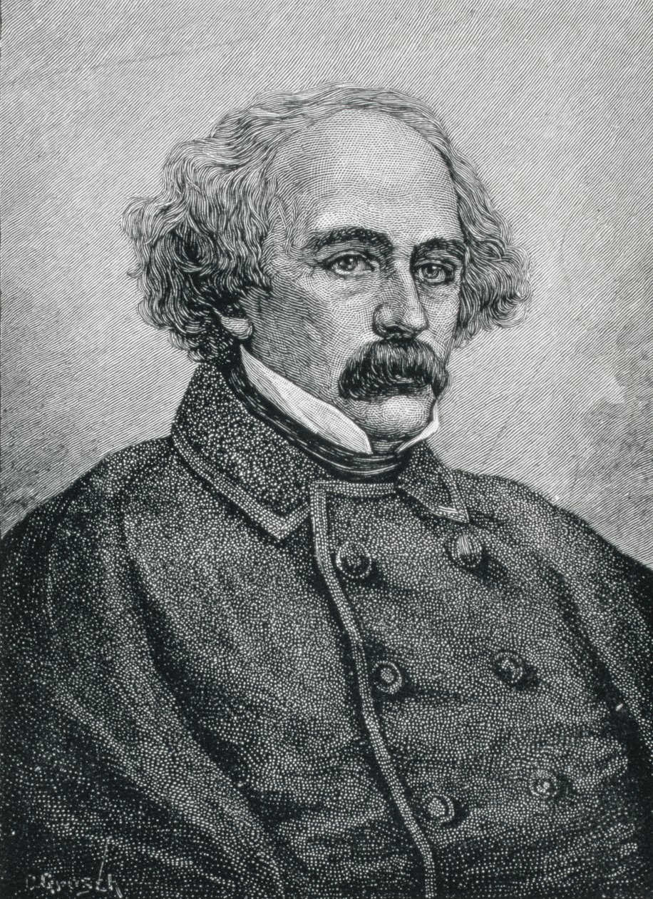 Nathaniel Hawthorne (1804-1864) amerykański autor autorstwa American School