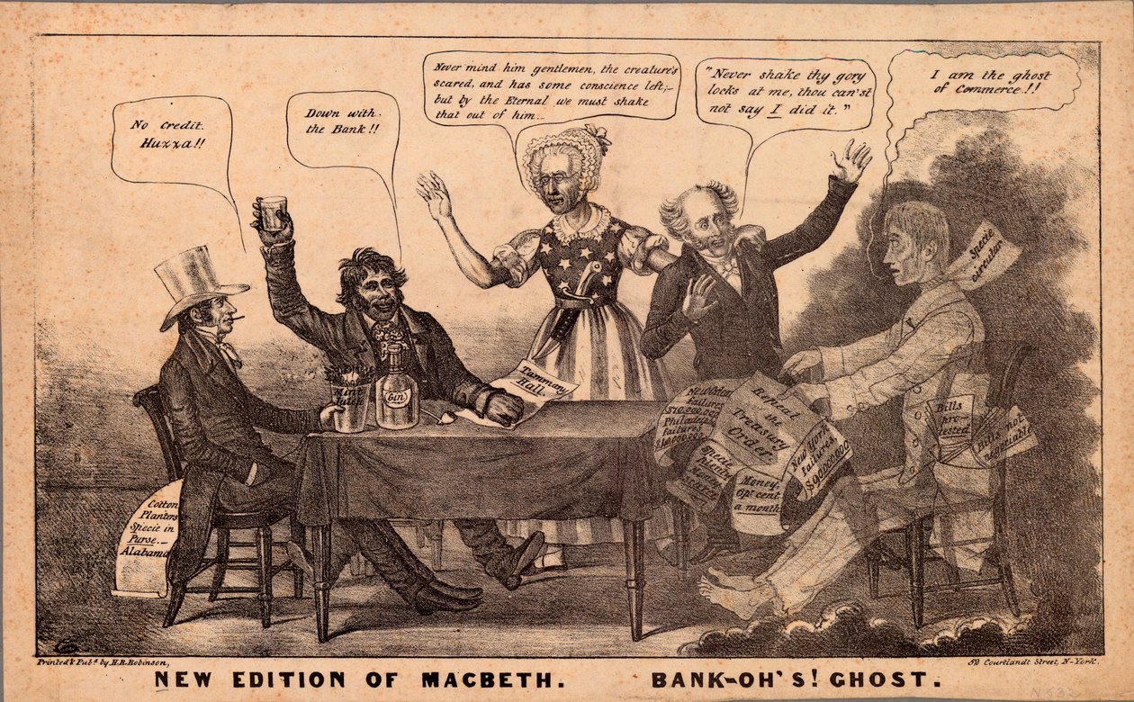 Nowa edycja Makbeta. Bonk-Och! Duch, 1837 autorstwa American School