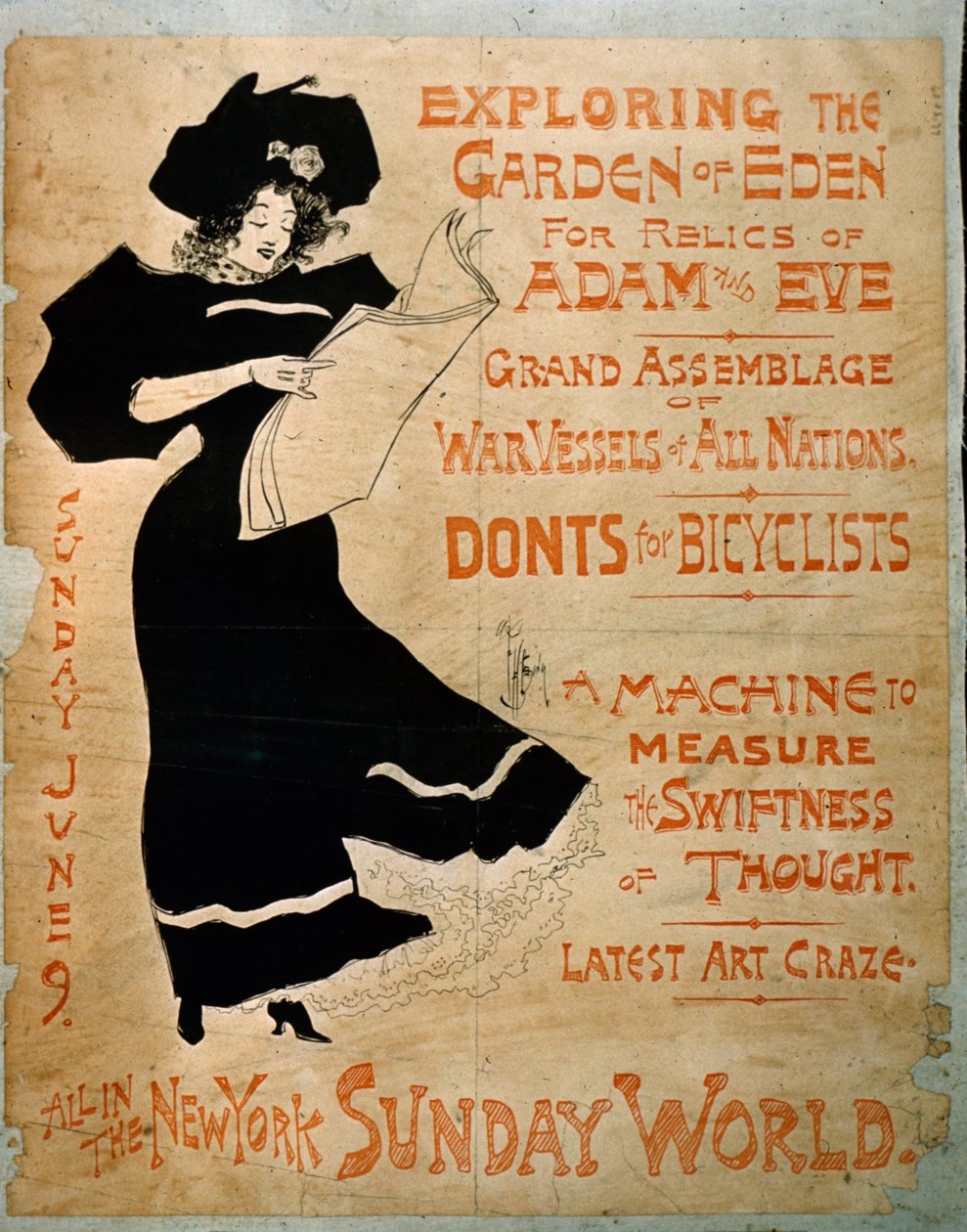 Plakat New York Sunday World autorstwa American School