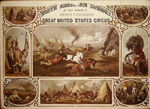 „North American Savages”, ok. 1850 (litografia kolorowa) autorstwa American School