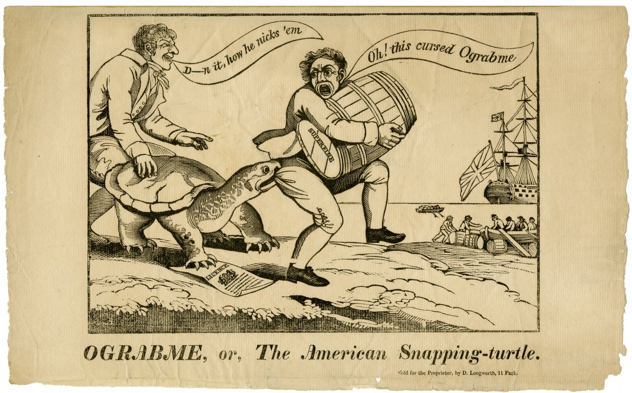 Ograbme, czyli amerykański żółw jaszczurowaty, 1808 autorstwa American School