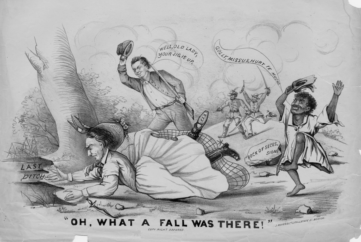 Och, jaki tam był upadek!, opublikowane przez J. Mayer & Co. Lith, Boston, c.1865 autorstwa American School