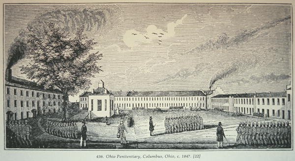Więzienie Ohio, Columbus, Ohio, c.1847 (grawerowanie) autorstwa American School