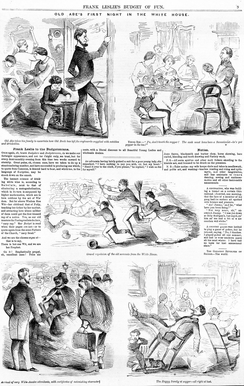 Old Abes Pierwsza noc w Białym Domu, ok. 1860 autorstwa American School
