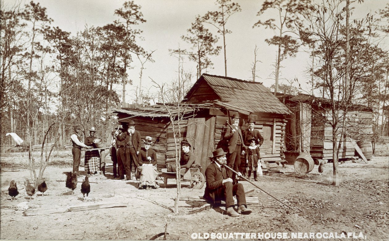 Old Squatter House w pobliżu Ocala na Florydzie, ok. 1880 r. autorstwa American School