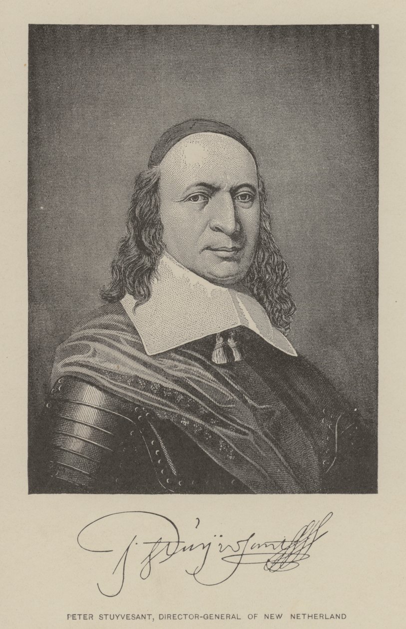 Peter Stuyvesant, dyrektor generalny Nowej Holandii (litografia) autorstwa American School