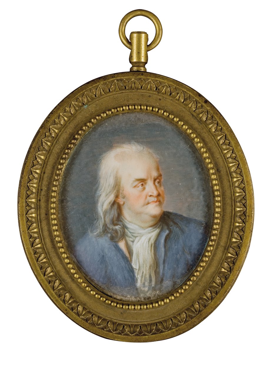Miniatura portretowa Benjamina Franklina autorstwa American School