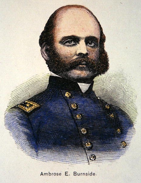 Portret Ambrose E. Burnside (kolor lito) autorstwa American School