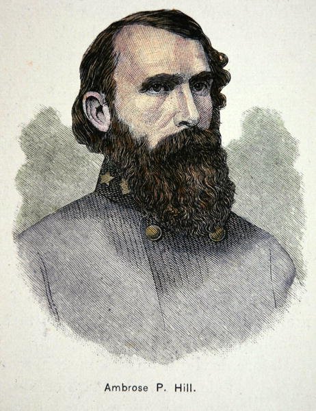 Portret generała Ambrose P. Hill (kolor lito) autorstwa American School