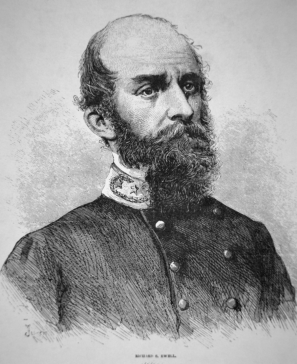 Portret generała Richarda S. Ewella (lito) autorstwa American School