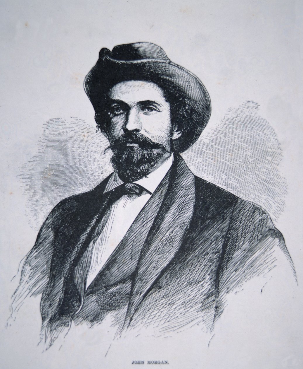 Portret Johna Hunta Morgana (1825-64) (lito) autorstwa American School