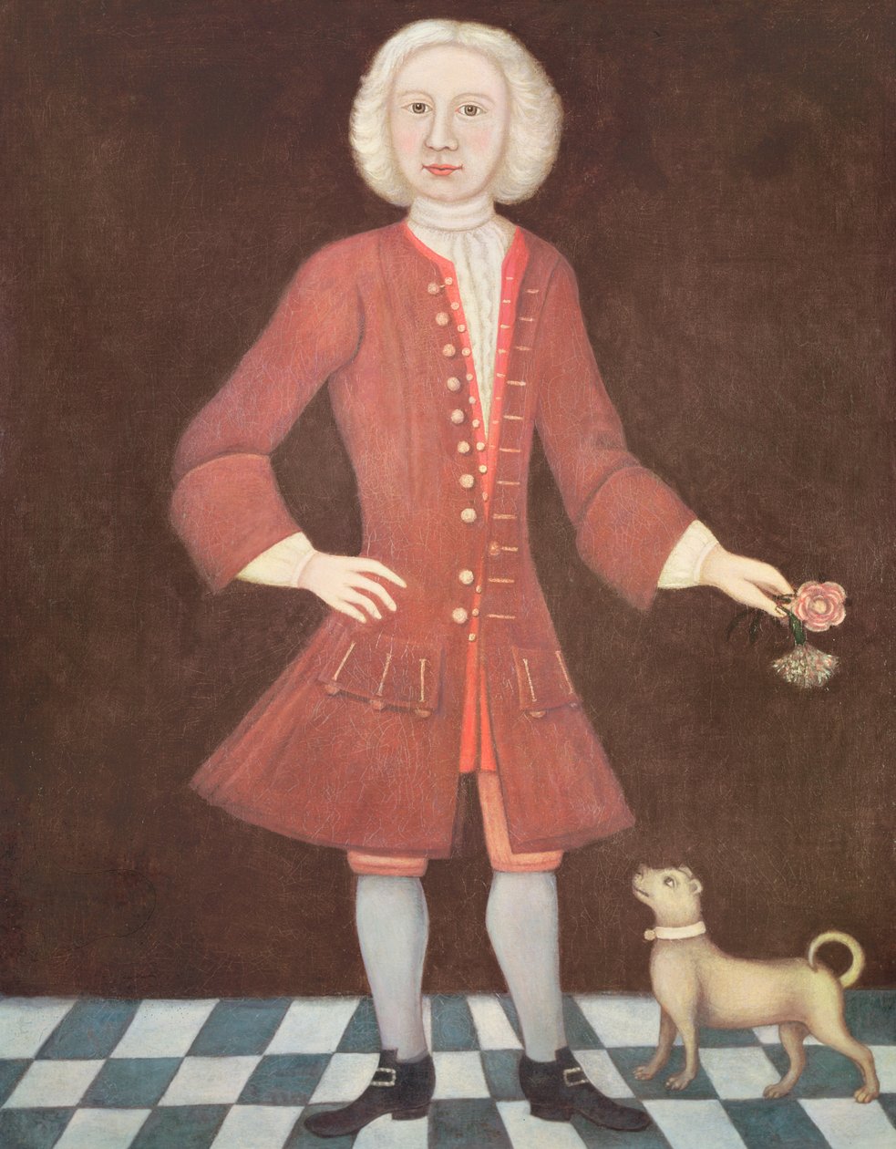 Portret Jonathana Benthama, ok. 1725 autorstwa American School