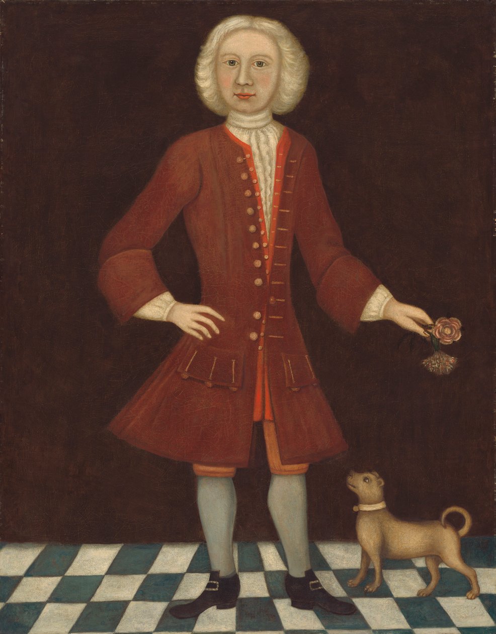 Portret Jonathana Benthama, ok. 1725 autorstwa American School