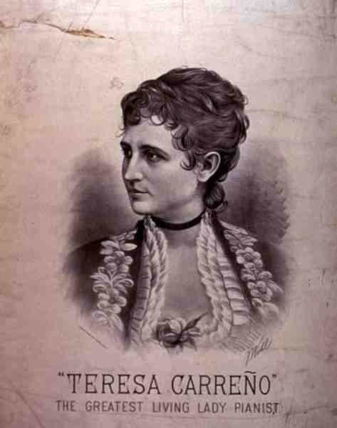 Portret Marii Teresy Carreno (1853-1917) (lito) autorstwa American School