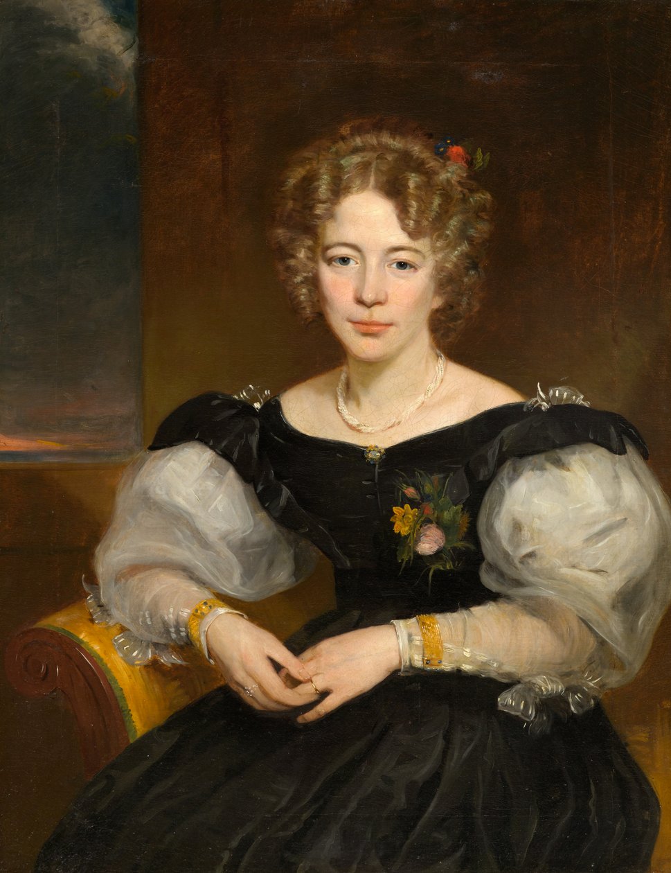 Portret damy, ok. 1825-35 (olej na płótnie) autorstwa American School