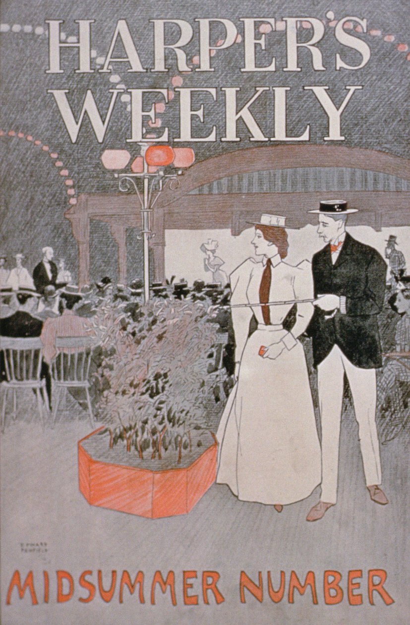 Plakat reklamujący Harpers Weekly, Midsummer Number autorstwa American School
