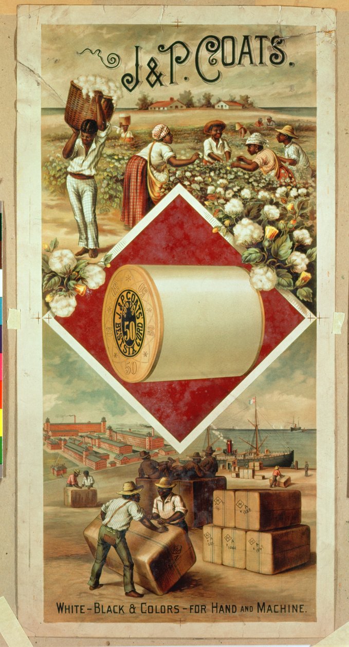 Plakat reklamowy J & P Coats Cotton autorstwa American School