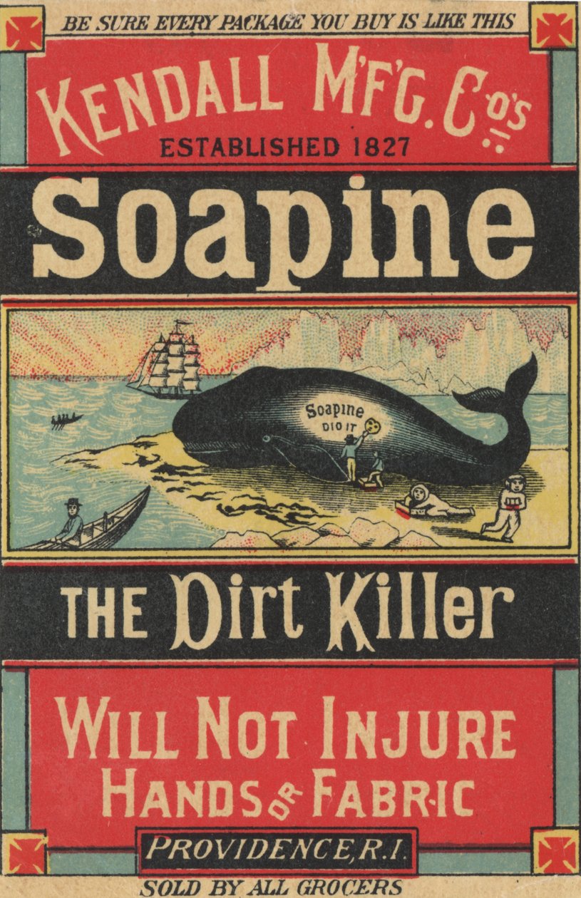 Plakat reklamujący Kendall Mfg. Cos Soapine, c.1890 autorstwa American School