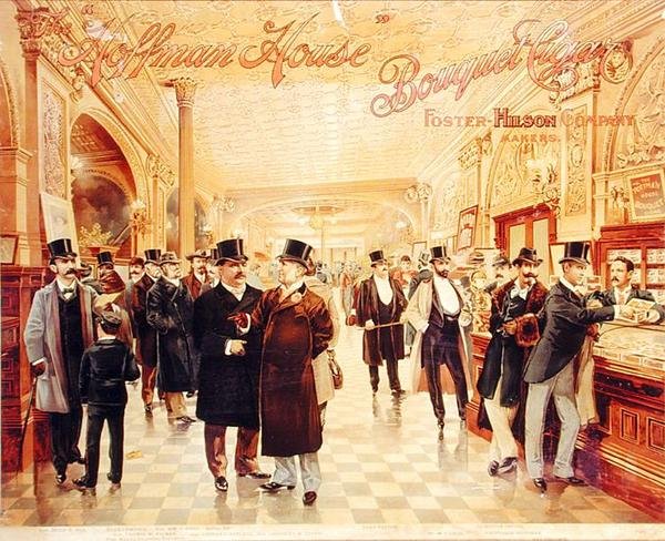 Plakat reklamujący cygaro The Hoffman House Bouquet (kolor lito) autorstwa American School