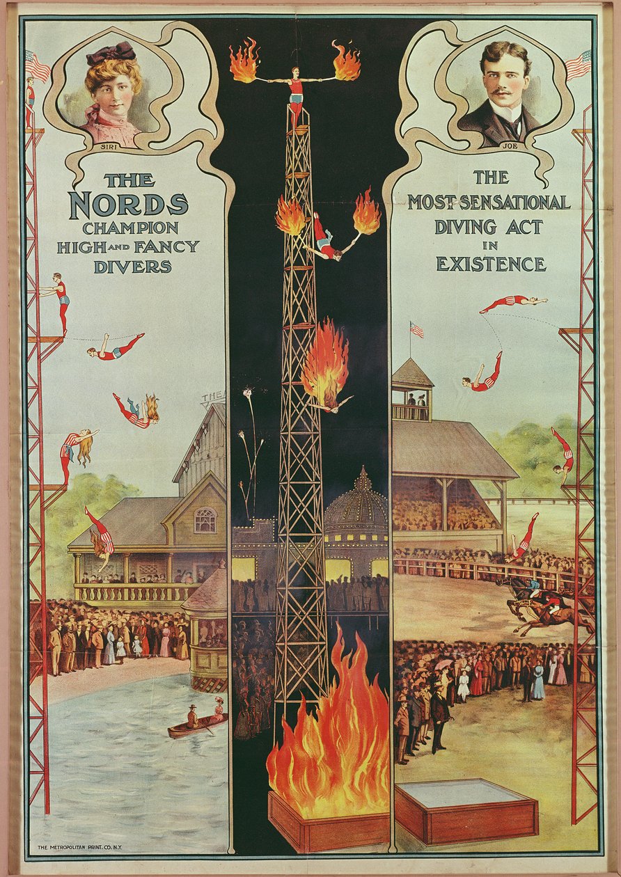 Plakat reklamujący The Nords - Champion High and Fancy Divers autorstwa American School