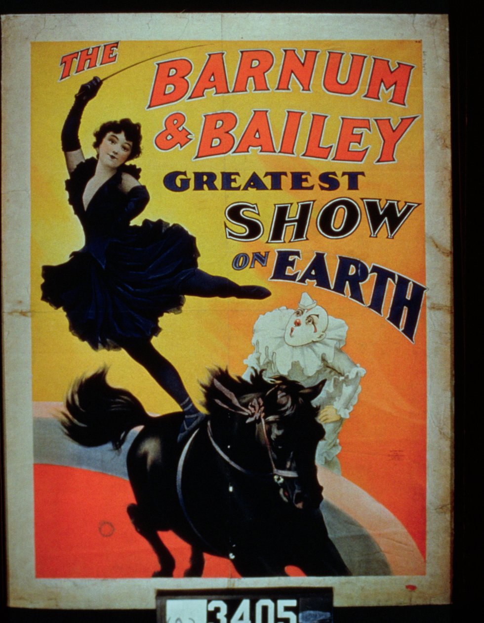 Plakat reklamujący Barnum and Bailey Greatest Show on Earth autorstwa American School