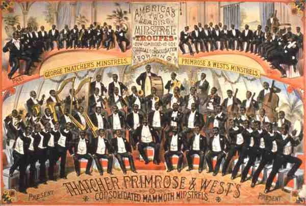 Plakat do „Consolidated Mammoth Minstrels”, z udziałem „George Thatcher