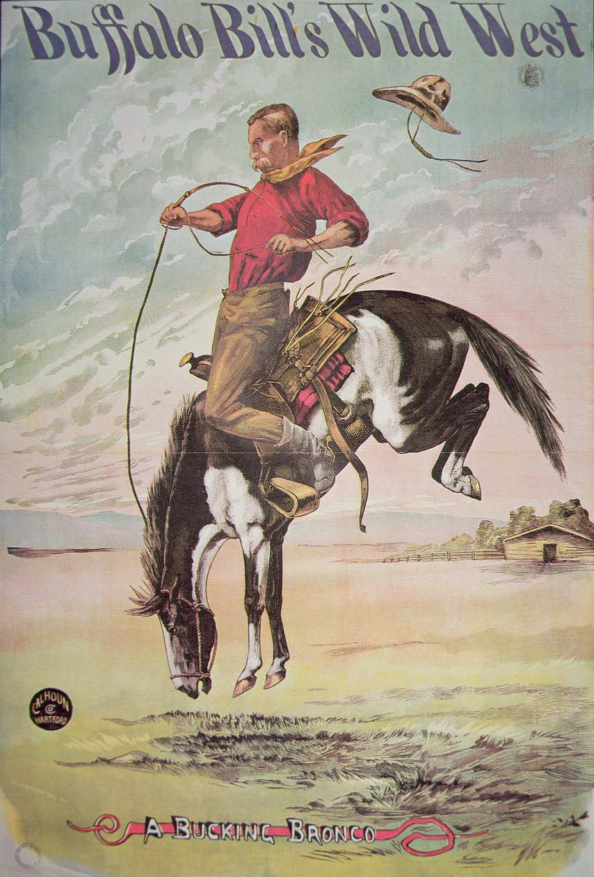 Plakat z brykającą bronco dla Buffalo Bill