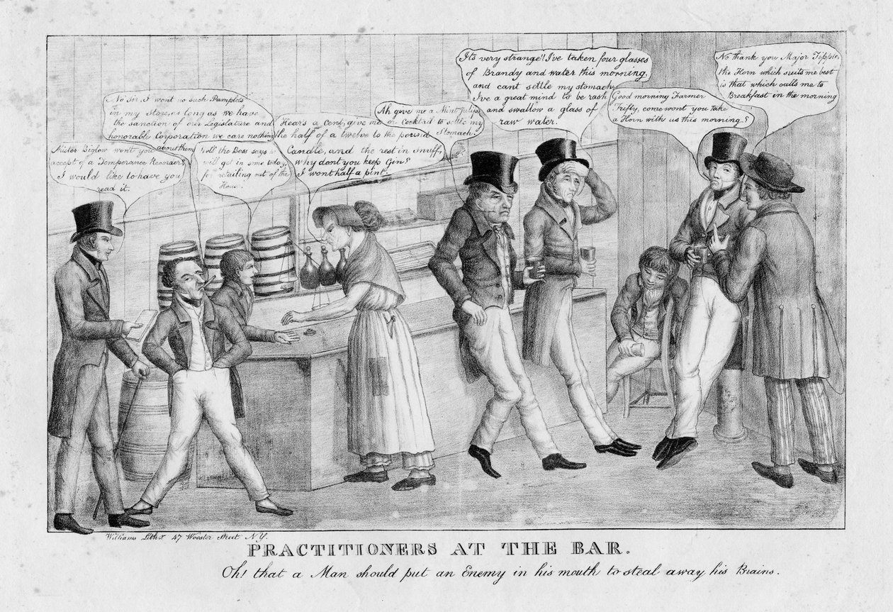 Praktykujący w barze, ok. 1834 autorstwa American School