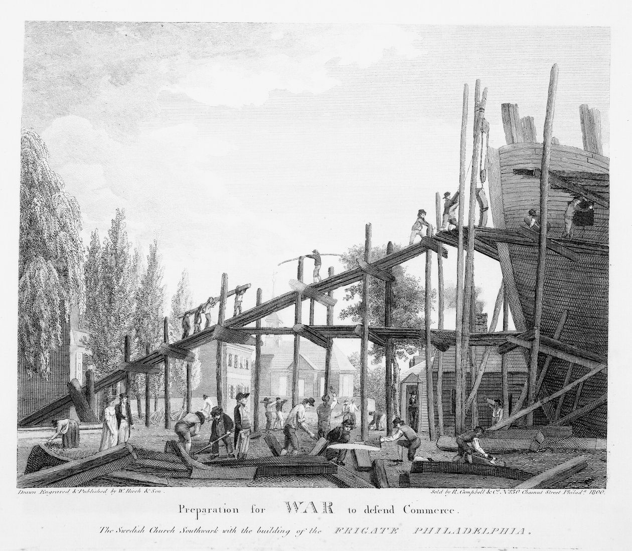 Przygotowanie do wojny w obronie handlu, 1800 autorstwa American School