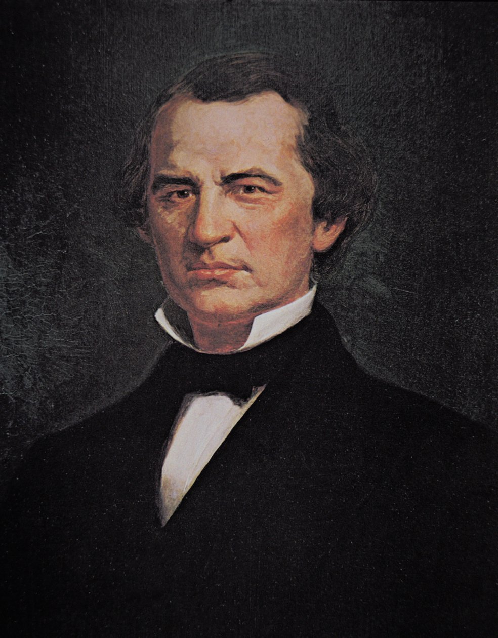 Prezydent Andrew Johnson (1808-75) (kolor lito) autorstwa American School