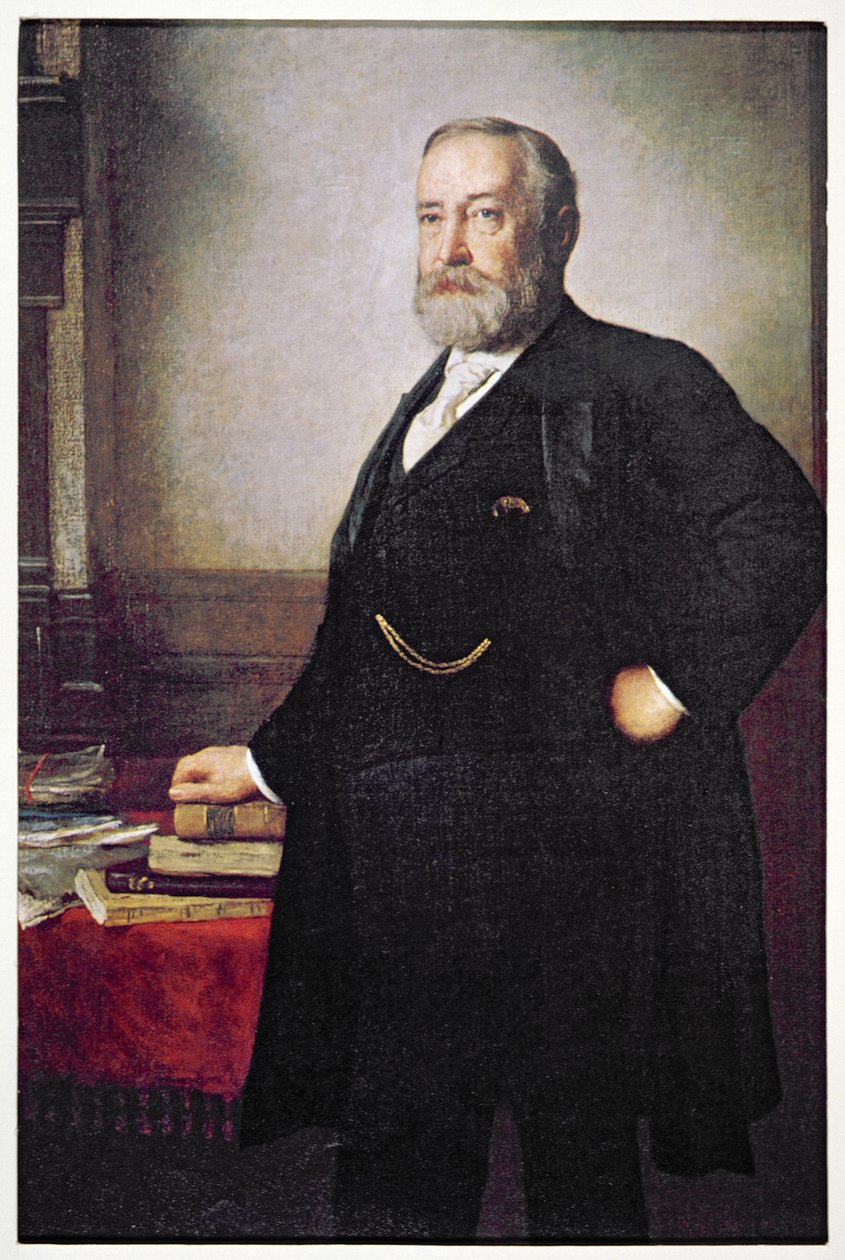 Plakat wyborczy prezydenta Benjamina Harrisona (1833-1901) autorstwa American School