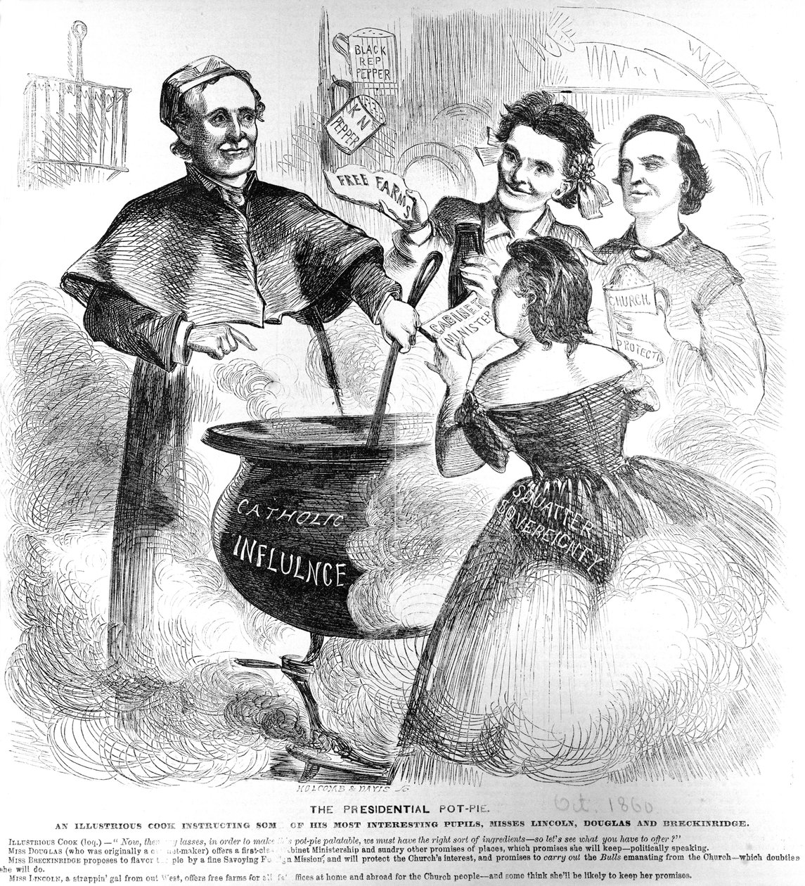 Prezydencki Pot Pie, z Frank Leslies Budżet zabawy, 1 października 1860 r autorstwa American School