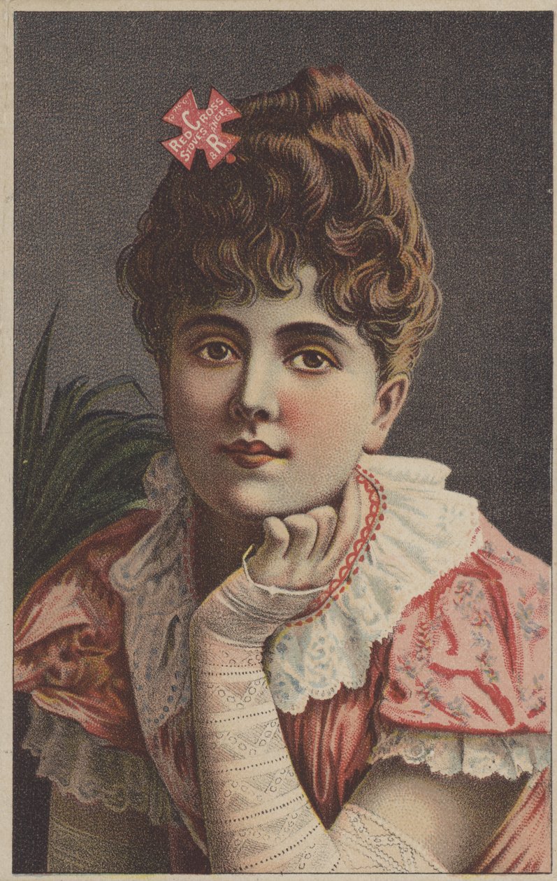 Ładna dziewczyna reklamująca piece i paleniska Czerwonego Krzyża (chromolitho) autorstwa American School