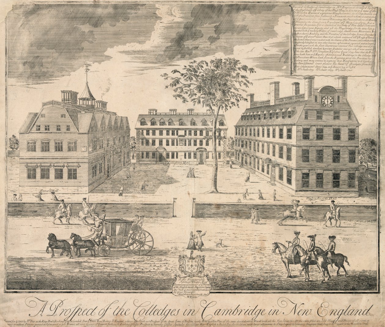 Rycina Uniwersytetu Harvarda z ok. 1700 r., ok. 1700 r. (rycina) autorstwa American School