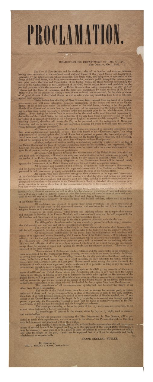 Proklamacja, 1 maja 1862 autorstwa American School