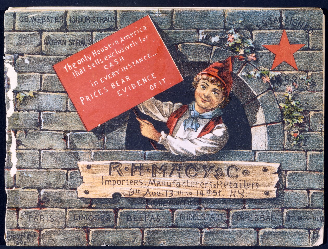 R.H. Macy & Co. Importers, Manufacturers & Retailers [przednia okładka katalogu], 1890 autorstwa American School
