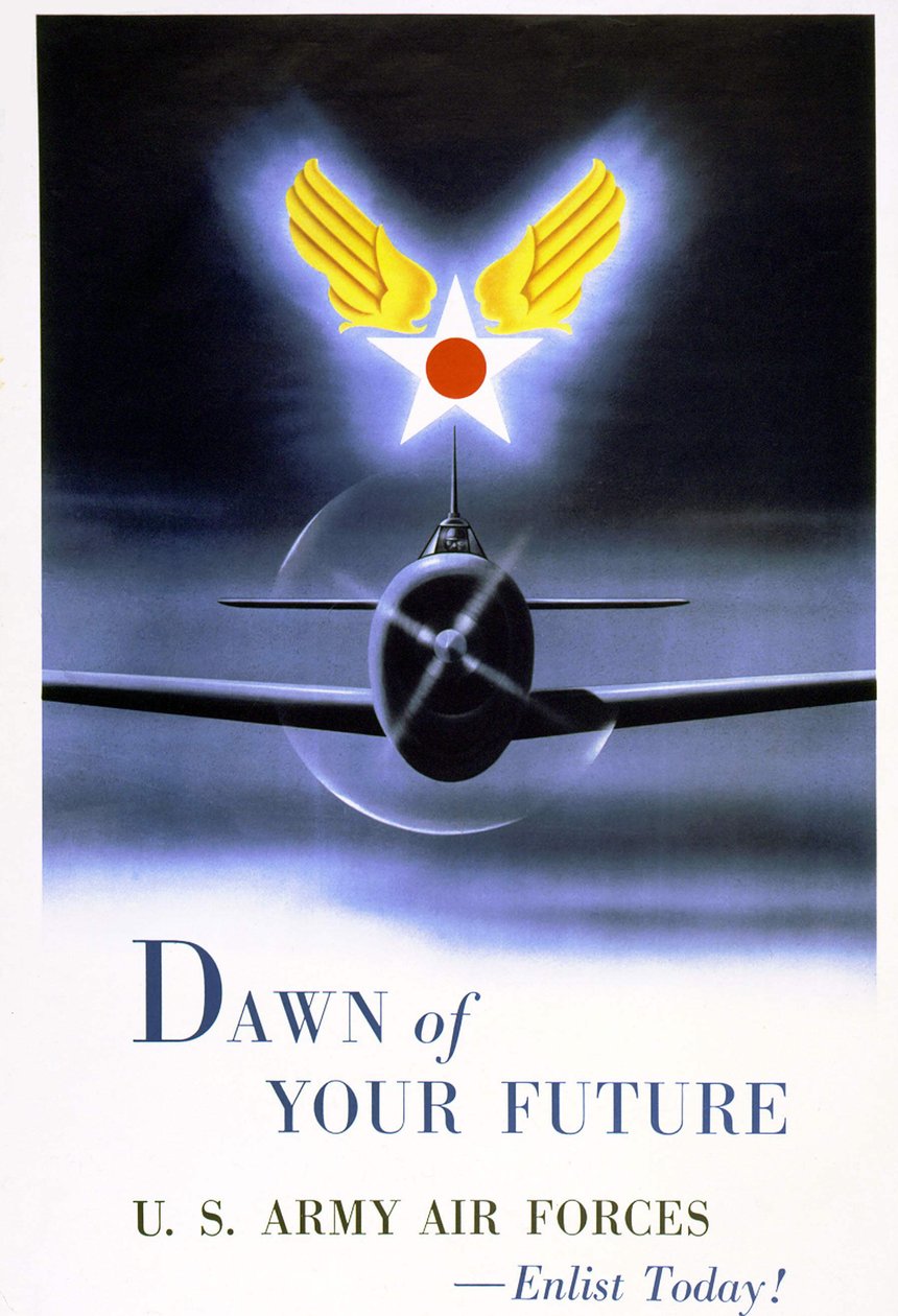 Plakat rekrutacyjny dla „US Army Air Forces” autorstwa American School