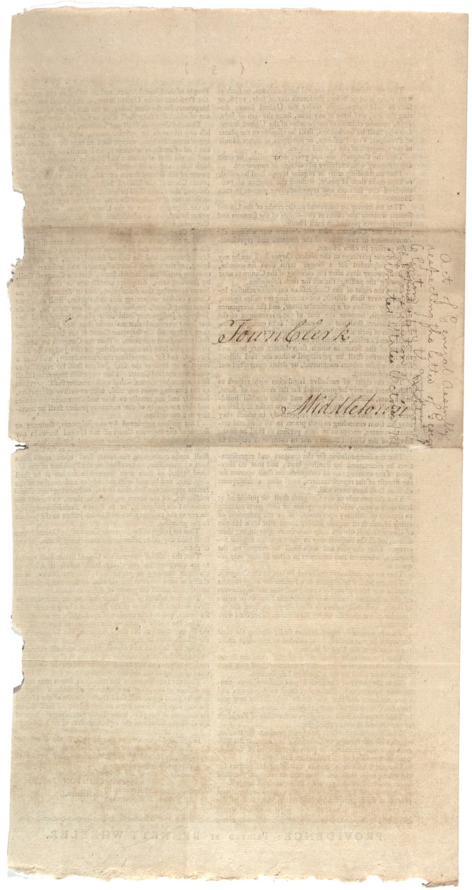 Rezolucje drukujące projekt NYS dotyczący poprawek do Konstytucji, październik 1788 r. autorstwa American School