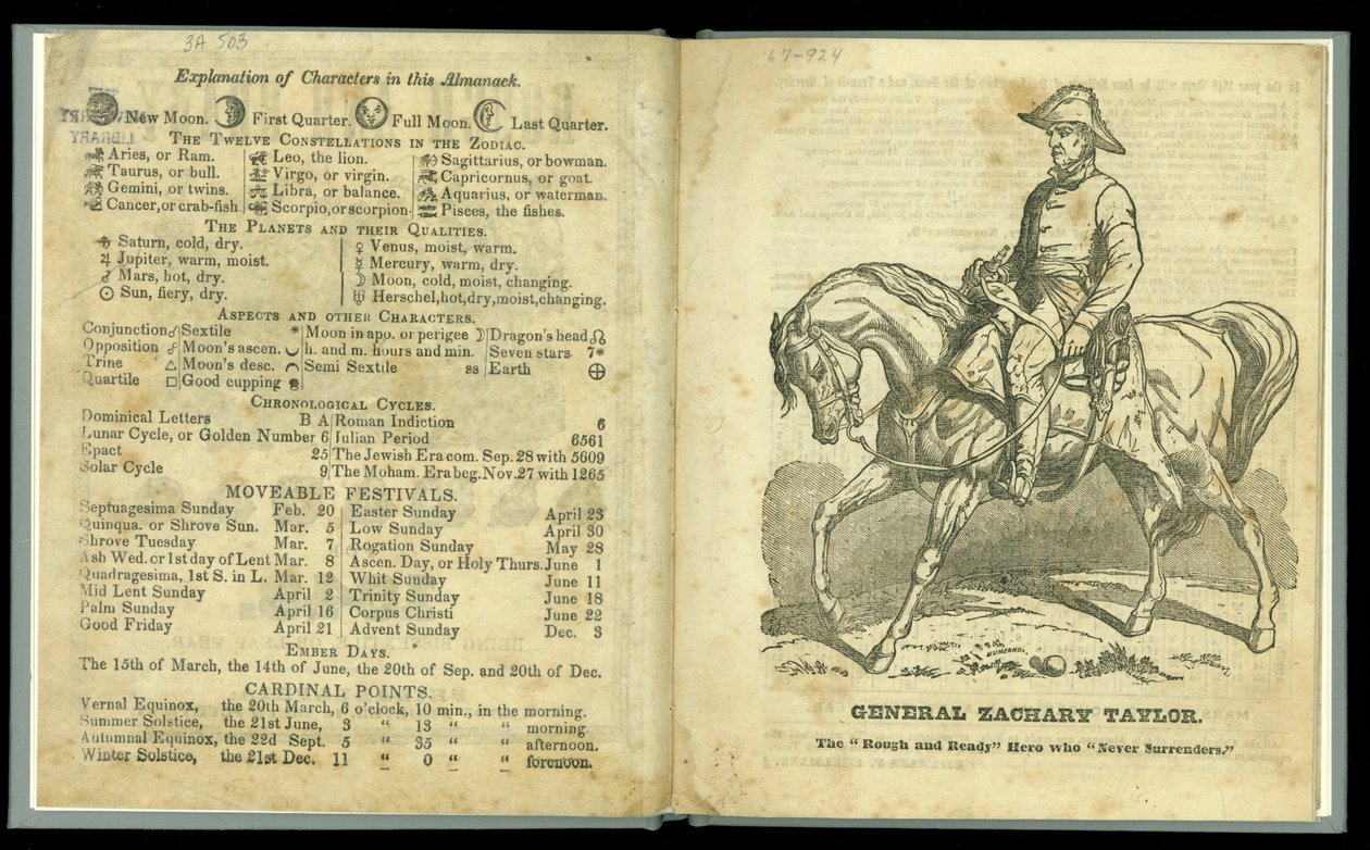 Rough and Ready Almanac for 1848, opublikowany w 1847 (druk) autorstwa American School