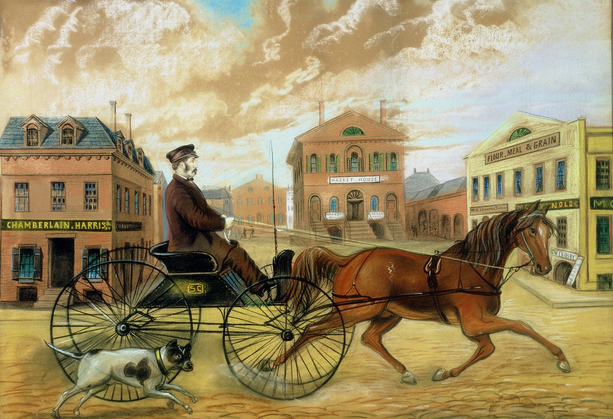Samuel Chamberlain na rynku w Salem autorstwa American School