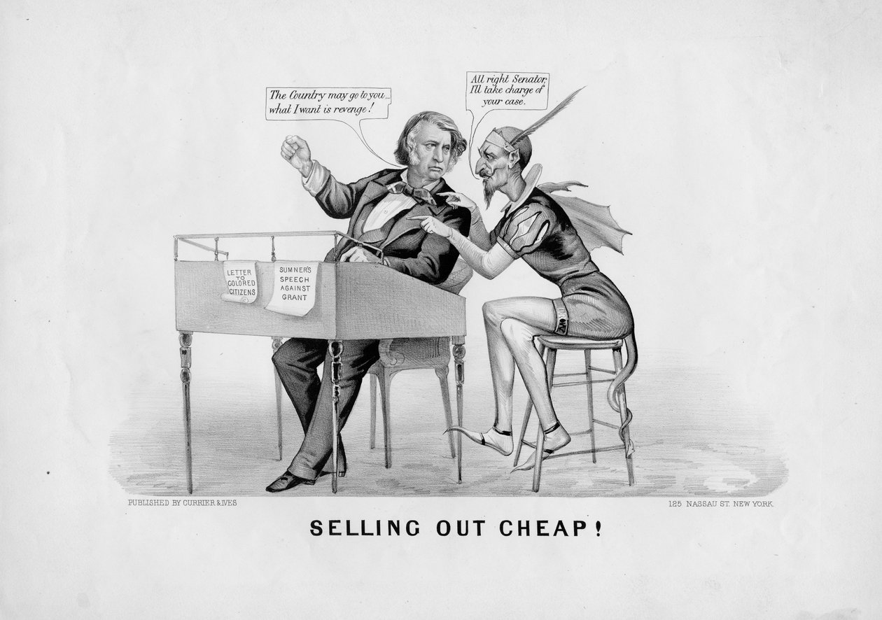 Wyprzedaż tanio!, wydana przez Currier & Ives, Nowy Jork, ok. 1870 r. autorstwa American School