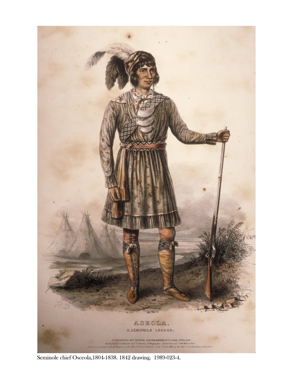 Seminole Chief Osceola, 1842 autorstwa American School