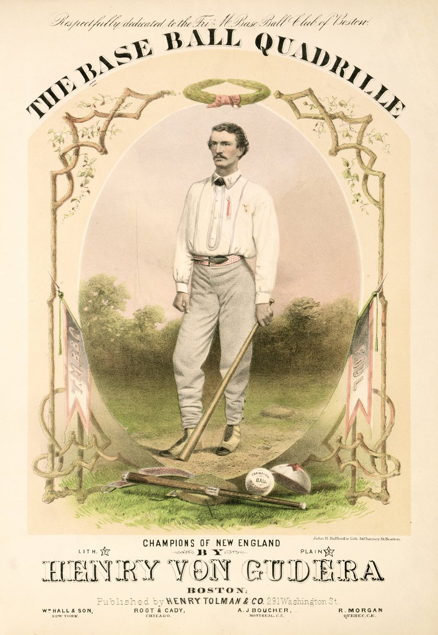 Okładka nutowa do The Base Ball Quadrille autorstwa Henry