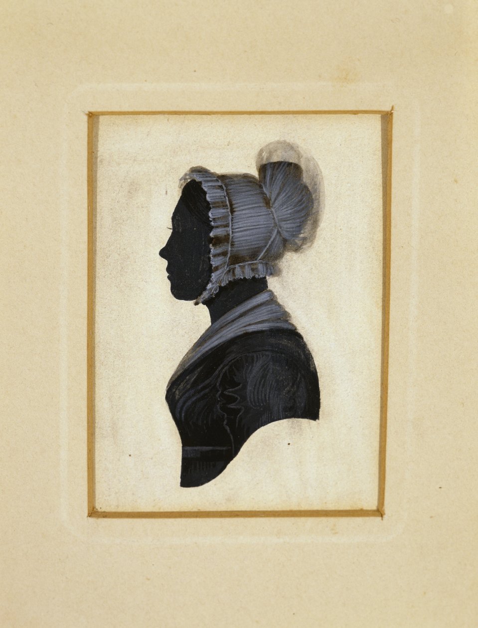 Sylwetka Damy, ok. 1830-1840 (czarny tusz z brązową i białą kredą na papierze tkanym) autorstwa American School