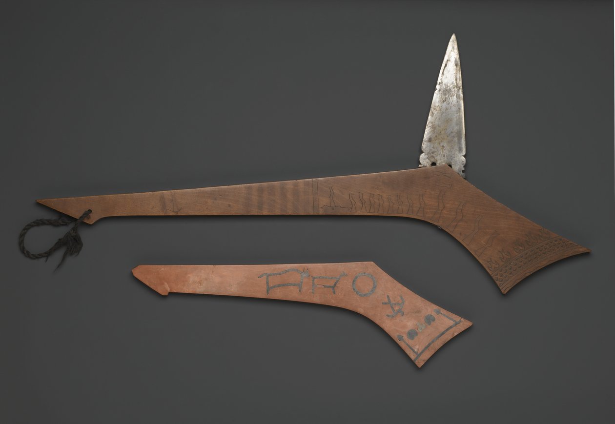 Klub wojenny Sioux, z Fort Snelling, Minnesota (drewno i metal) autorstwa American School